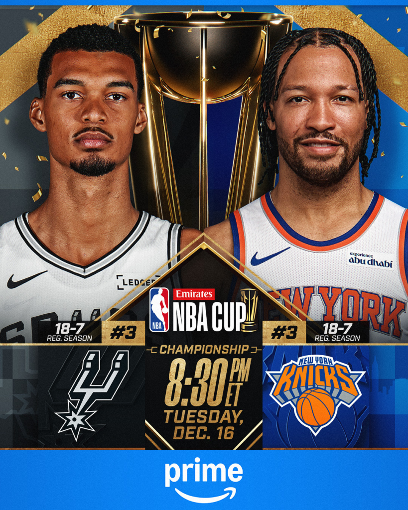 San Antonio Spurs se enfrentará a los New York Knicks para determinar quién será el nuevo campeón de la NBA Cup.
